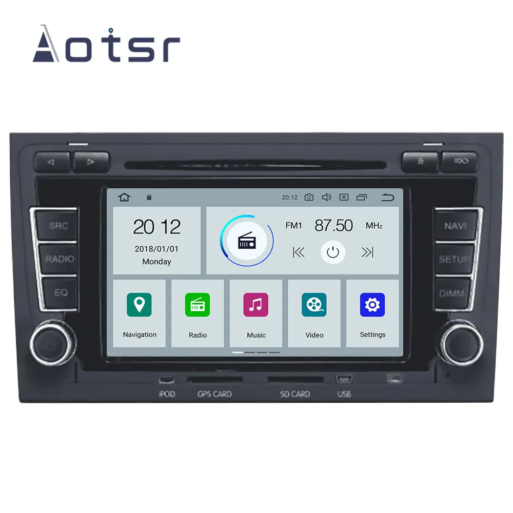 Автомобильный DVD-плеер с GPS-навигацией Android 9 1 IPS для Audi A4 S4 RS4 2003-2012 головное