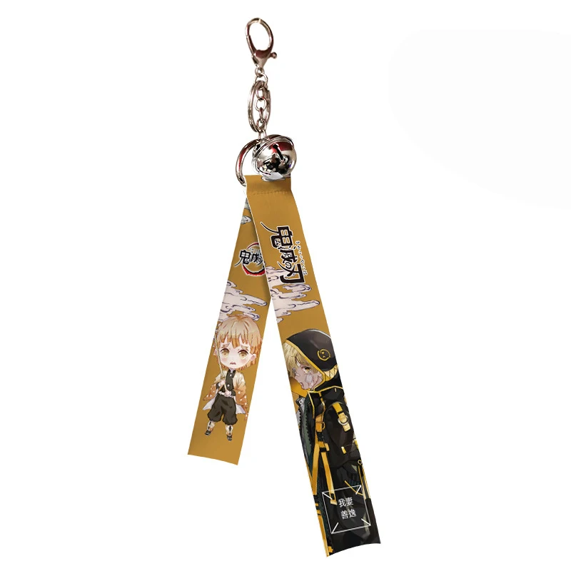 

Demon Slayer kimetsu no yaiba Ribbon Bells Key Chain Kamado Tanjirou Alloy Keychain Accessories Pendant Keychains for Ladies