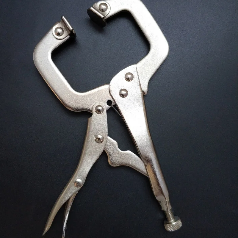 

C Clamp Locking Pliers with Swivel Pads Heavy-Duty Locking Pliers Woodworking Clamps Adjustable Nickel Plated C Pliers P