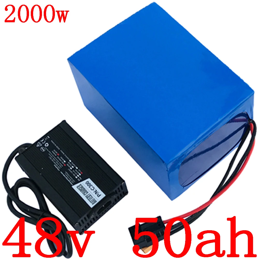 Бесплатный Таможенный налог 48V батарея 48V 50AH литиевая батарея 48V электрическая велосипедная батарея для 48V 1000W 1500W 2000W электродвигатель для скутера