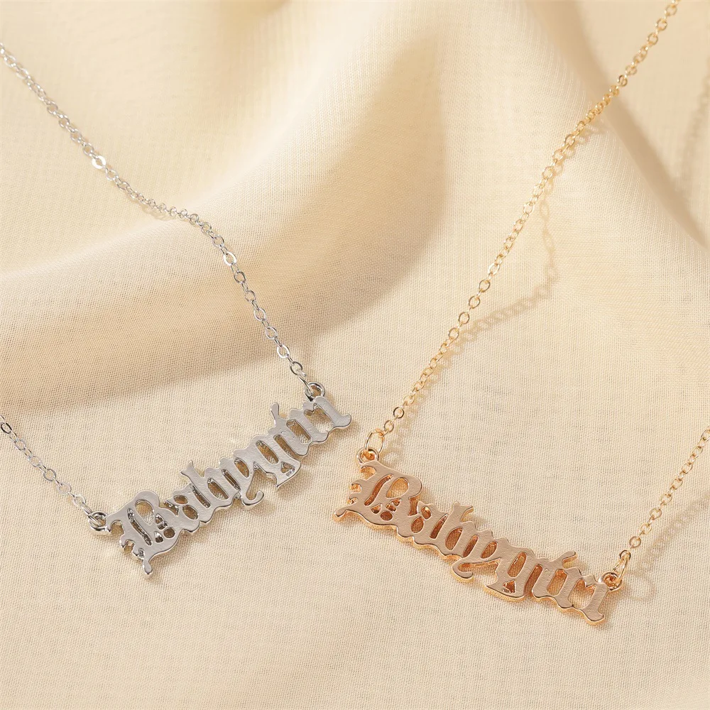 

New Personality Babygirl English Letter Necklace Simple Ladies Clavicle Chain Party Gift Fashion Accessories