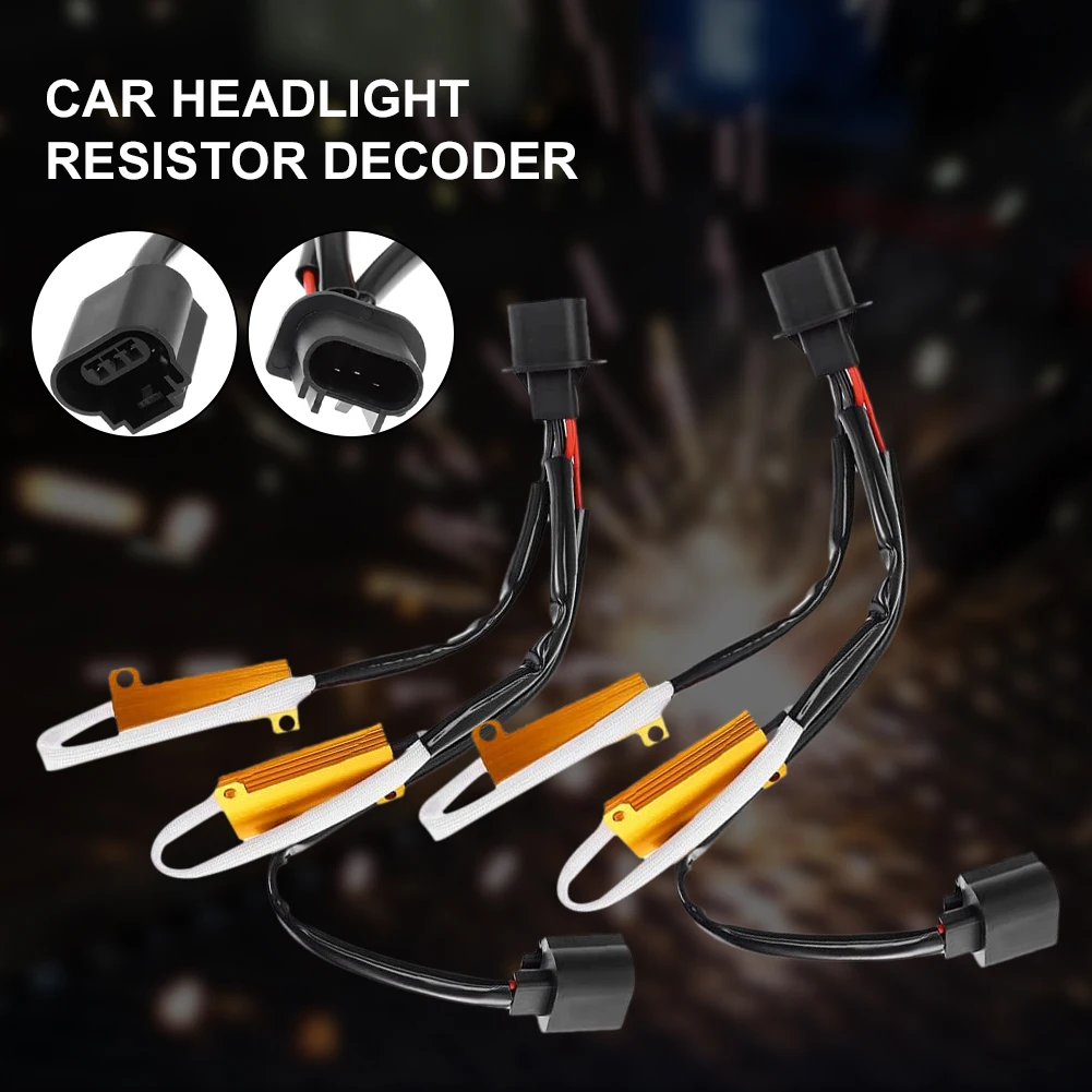 

2PCS H13 9008 50W 6ohm/8ohm LED Headlight Bulbs Canbus Decoder Error Canceler Dual-Relays Load Resistors H/L Beam H4 9003 9007