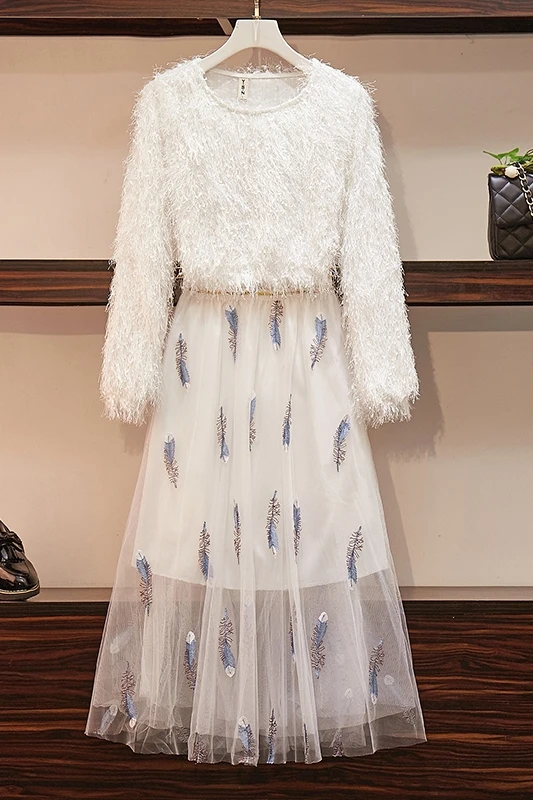 Большой размер женское раннее осеннее платье 2019 новый тонкий костюм слегка