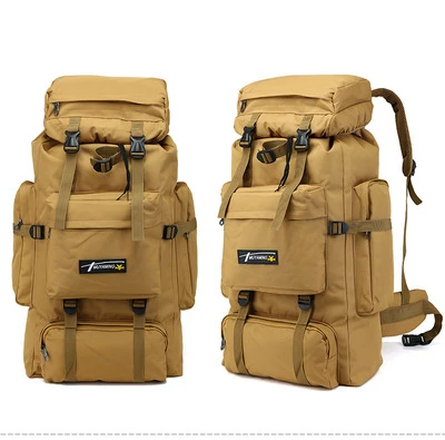khaki 70L водонепроницаемый спортивный рюкзак спортивный камуфляж военный Молл тактический рюкзак для путешествий Пешие прогулки альпинистская сумка Mochila - Цвет: khaki