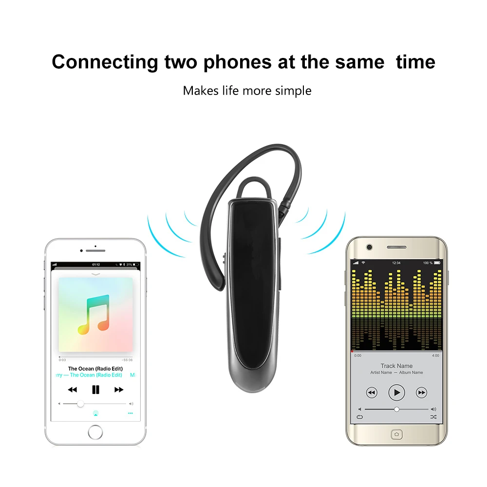 Беспроводные Bluetooth наушники, гарнитура Bluetooth, наушники-вкладыши с микрофоном, чехол для наушников для телефона, ПК