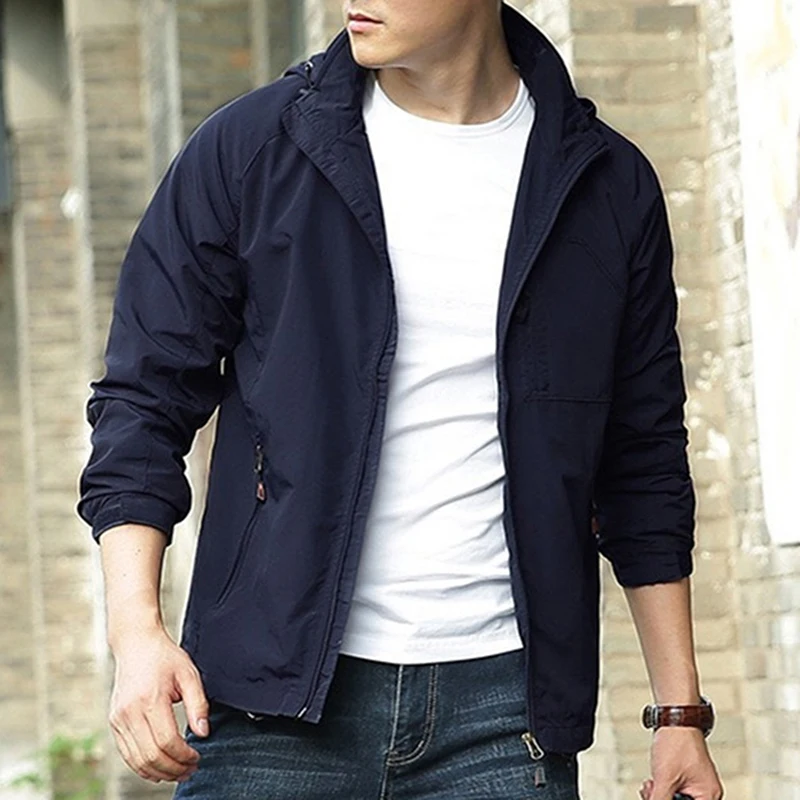 

2021 Men's Casual Jacket Thin Section Breathable Military Style Outdoor Hooded Coat Mountaineering Clothes High Quality Jackets