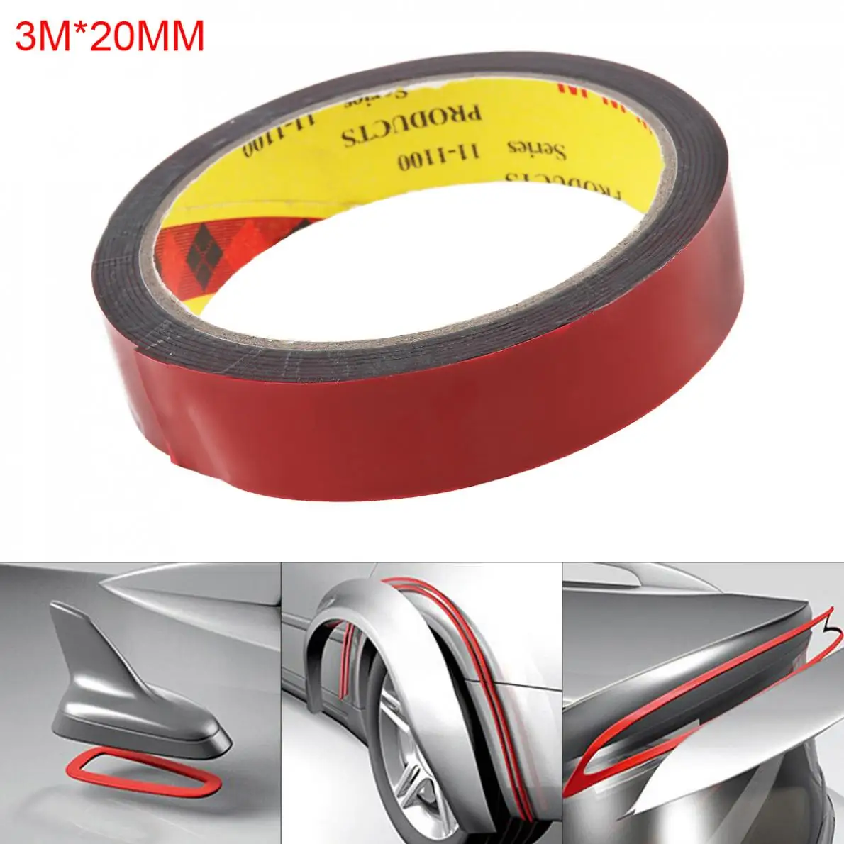 Прочная адгезия 2 м x 20 мм Двусторонняя наклейка акриловая пена клейкая