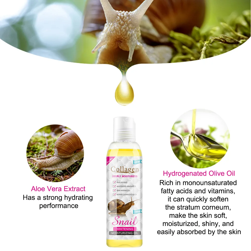

100ml*4pcs Snail collagen moisturizing oil facial moisturizing essential oil Skin care beauty products skin care products