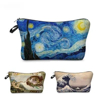 new fashion cosmetic bag women waterproof masterpiece starry night makeup bags travel organizer toiletry kits portable pouches
