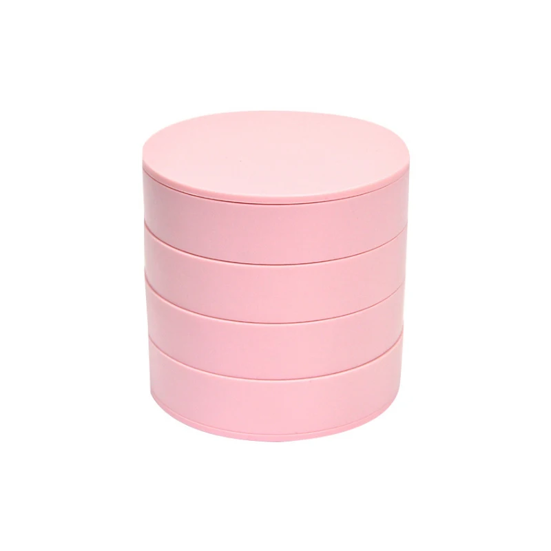 pink Топ Белый 4 слоя коробка для хранения ювелирных изделий вращающаяся спальня коробка для украшений или косметики с крышкой для женщин, чтобы испытать лучшее - Цвет: pink