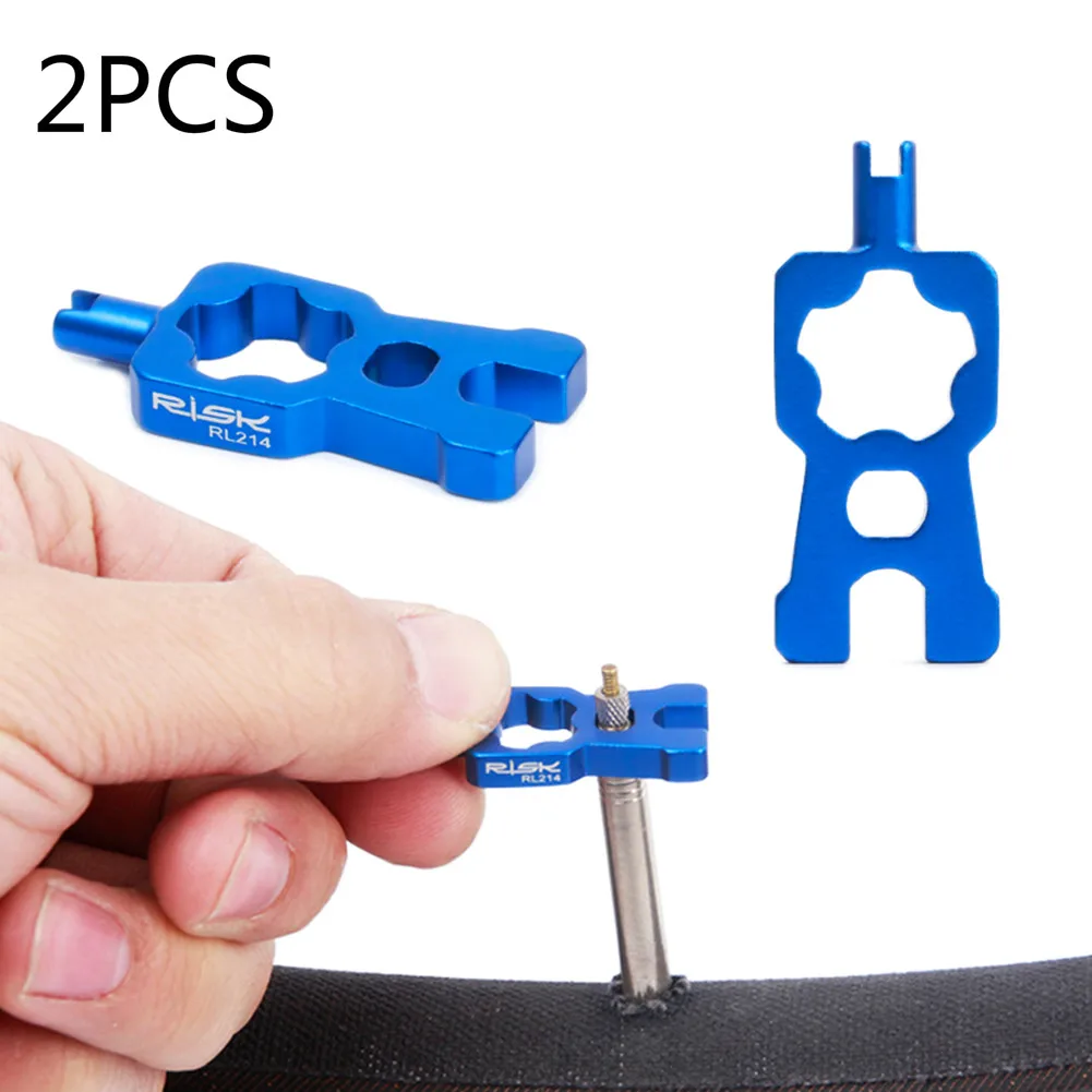 

2PCS 4 In 1 Bike Valve Core Wrench and Presta Tire Valve Caps Bicycle Valve Removal Tool Portable Repair Tools Accessories