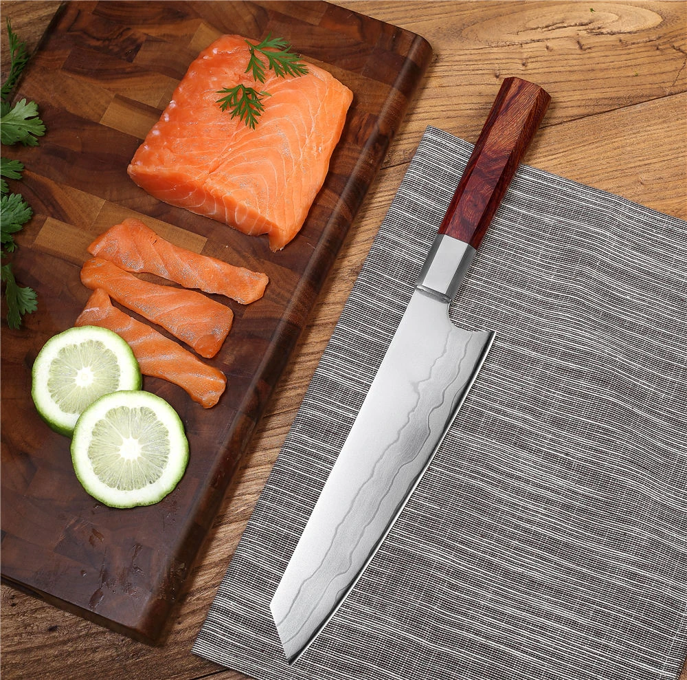 

MASALONG Very Sharp Chef Knives Red Acid Branch Handle Meat And Vegetable Cleaver Slicer Knife Kitchen 5