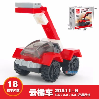 

JIEXING 20511-6 Red Car Building Blocks Bricks Educational Toys Birthday Gifts