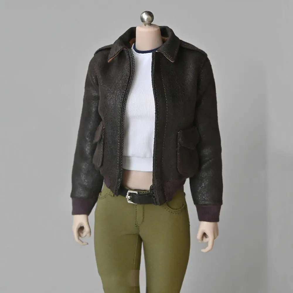 

1/6 Scale Female Soldier Retro A2 Air Force Flight Jacket Model Accessories Clothes For 12-inch Female Body NOT FOR MALE