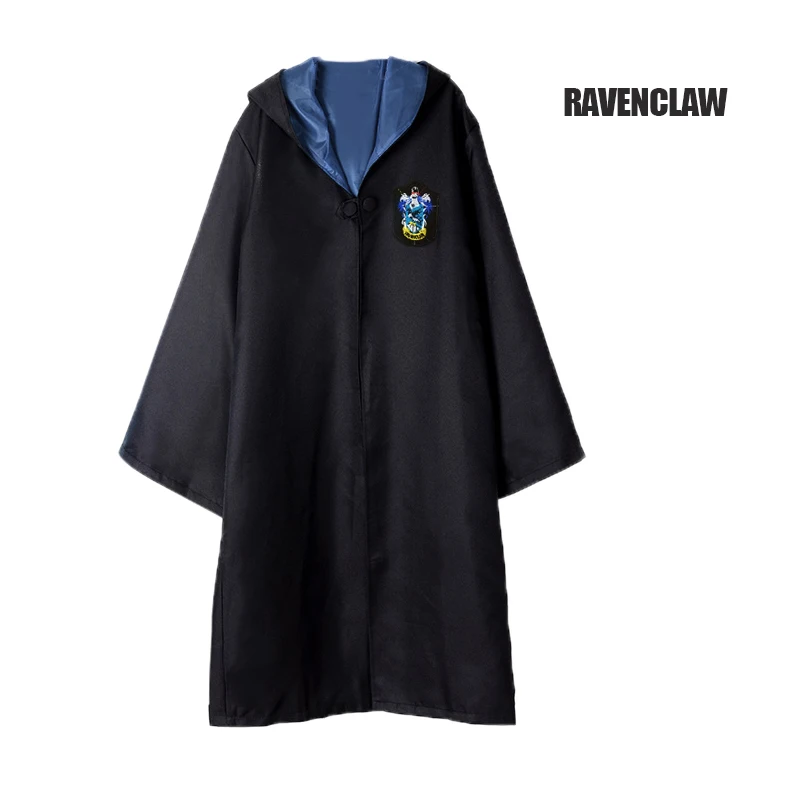 Ravenclaw Костюм из Поттера, одежда, галстук, шарф, палочка, очки, шляпа Ravenclaw Gryffindor Hufflepuff Slytherin Potter, косплей, халат, плащ E2103AD - Цвет: Ravenclaw