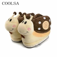 womens winter cartoon cotton shoes cute animal snails plush slippers womens fur slides ladies furry flip flops warm home shoes