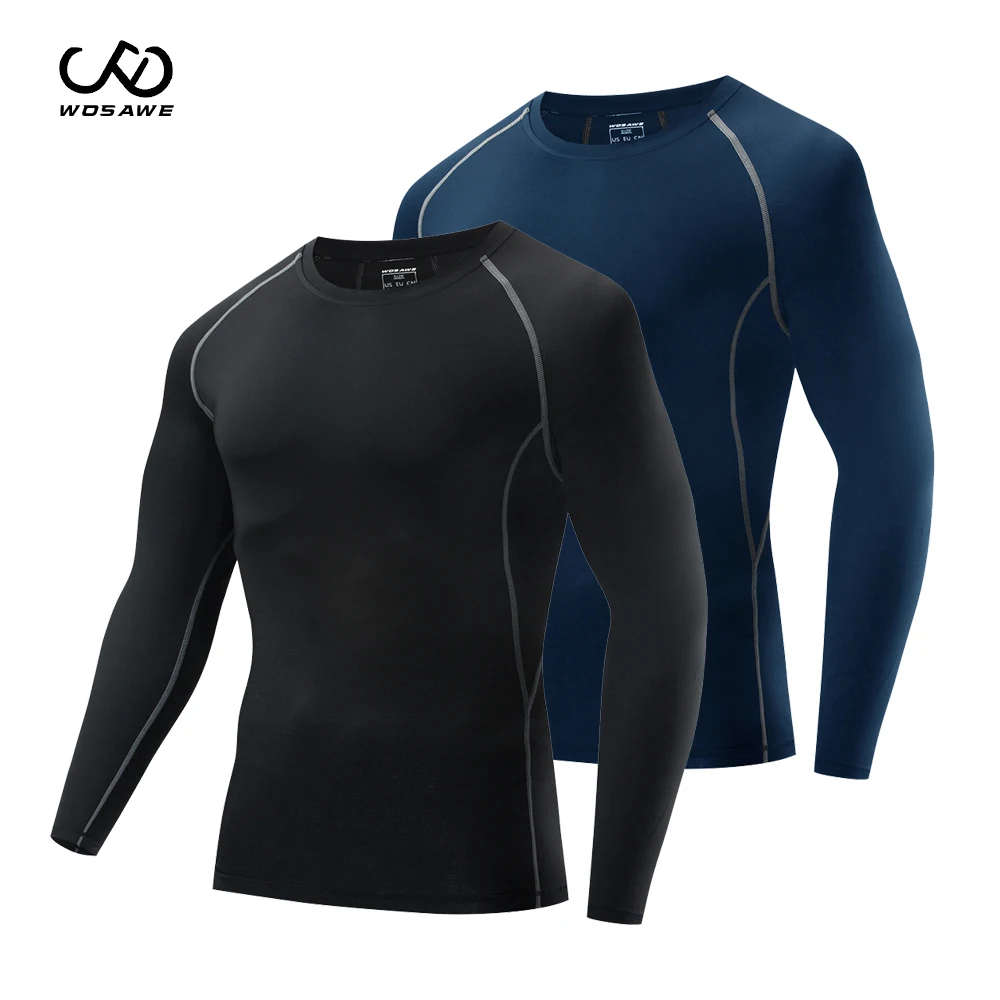 Мужская облегающая велосипедная кофта WOSAWE с длинным рукавом длинными рукавами