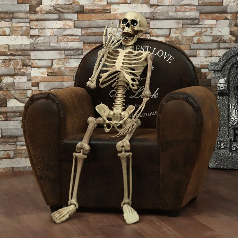1Pcs Halloween Prop Human Skeleton Full Size Skull Hand Life Body Anatomy Model Decor Miniatures