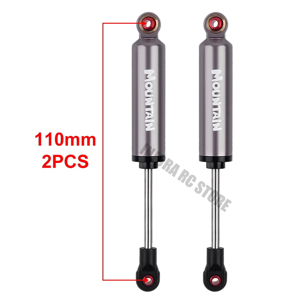 2PCS 110mm Grey 2 шт. металлический амортизатор встроенный Весна 90/100/110/120 мм для 1/10 RC Рок Гусеничный и грузовик осевой SCX10 TRX-4 D90 RC Запчасти - Цвет: 2PCS 110mm Grey