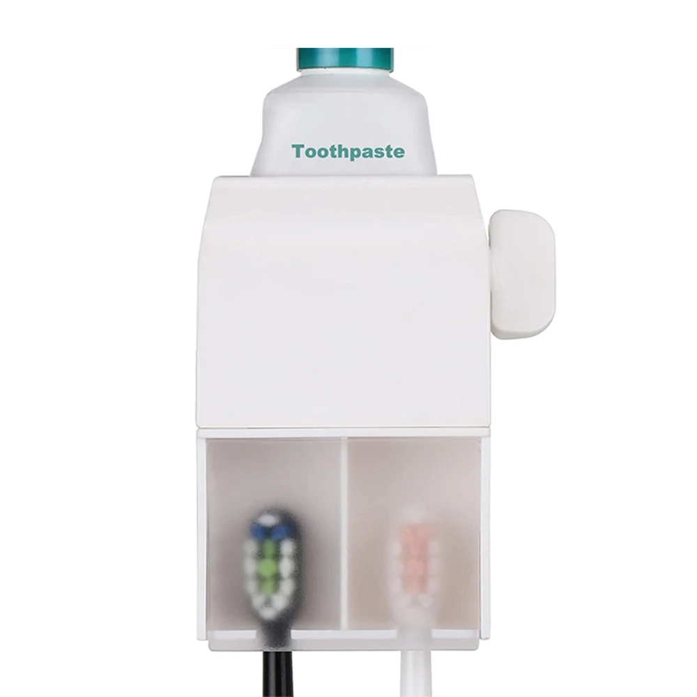 

Toothpaste Dispenser Toothbrush Holder Wall Mounted Toothpaste Squeezer Rolling Tube Squeezer Bathroom Accessories Organizer