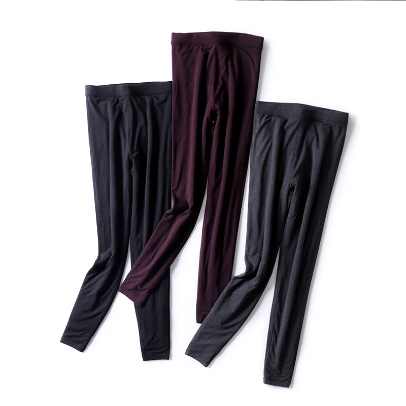 Женские шелковые кальсоны SuyaDream однотонные трикотажные термобрюки с кружевом и V