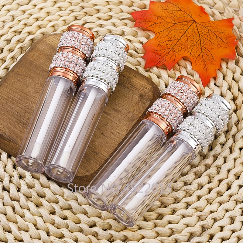 

5ml Empty rose gold Round Lip Gloss Tubes Silver Lip Gloss Containers lipgloss Bottles Cosmetic DIY pearl diamond lipgloss tube