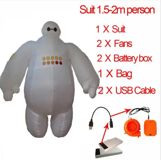 Baymax Costume Костюм Миньона Для Взрослых Надувной Миньон бэймакс Аниме Косплей талисман PIKACHU нарядное платье Хэллоуин миньон костюм для женщин и мужчин - Цвет: Baymax Costume