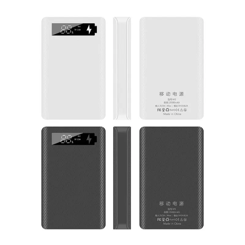 LCD Display DIY 5x18650 Battery Case Power Bank Shell Portable External Box without Battery Powerbank Protector