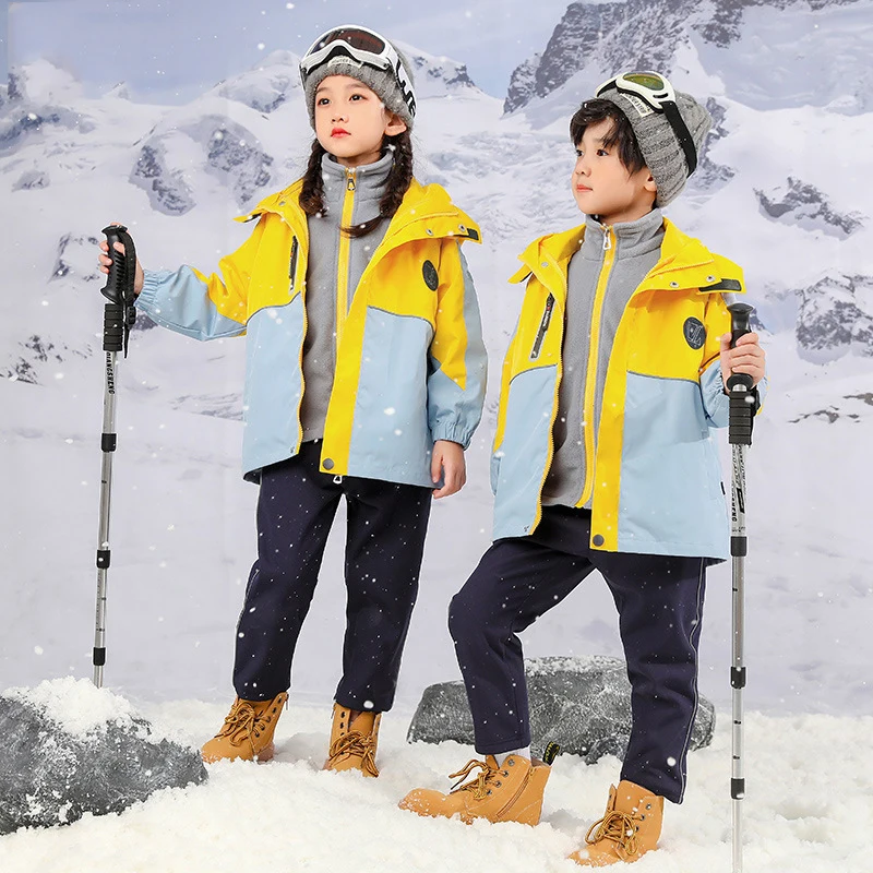 

3pcs Children Ski Winter Snowboard Jacket Boys and Girls Outdoor Snow Suits Waterproof Kids Ski Jacket Tracksuit for Children