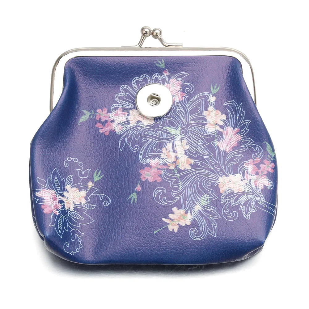 Модные маленькие кошельки из ПУ кожи 18 мм с кнопками для монета со слоном девочек