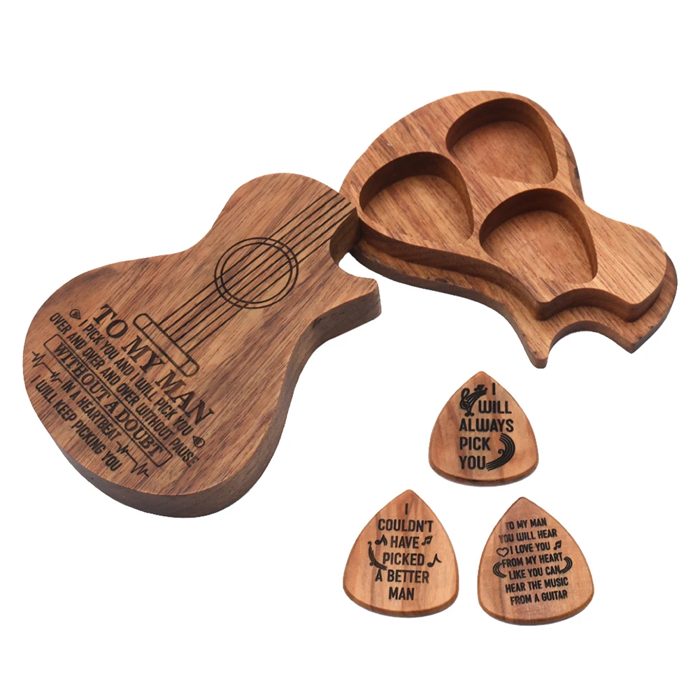 3 шт. деревянная гитара палочки акустическая бас-гитара медиатор Plectrum музыкальный инструмент гитара Запчасти и аксессуары с коробкой