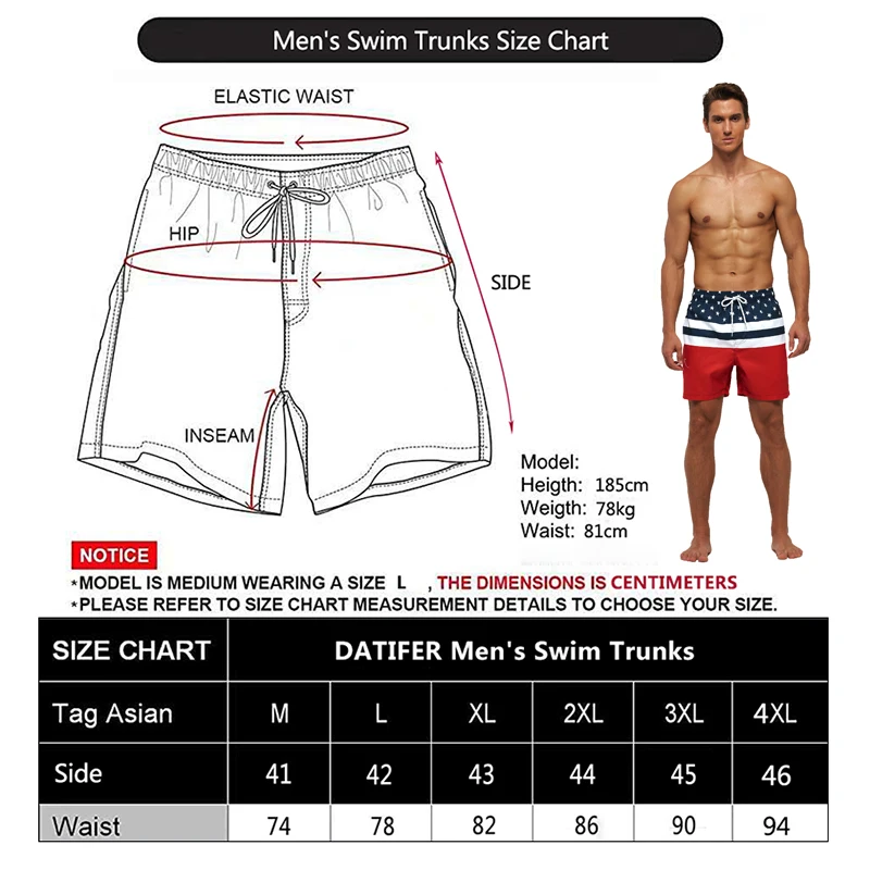 

DATIFER Men's Sports Short Quick Dry Bermuda Board Shorts Surfing Swimming Boxer Trunks Bathing Suits Swimwear Swimsuits