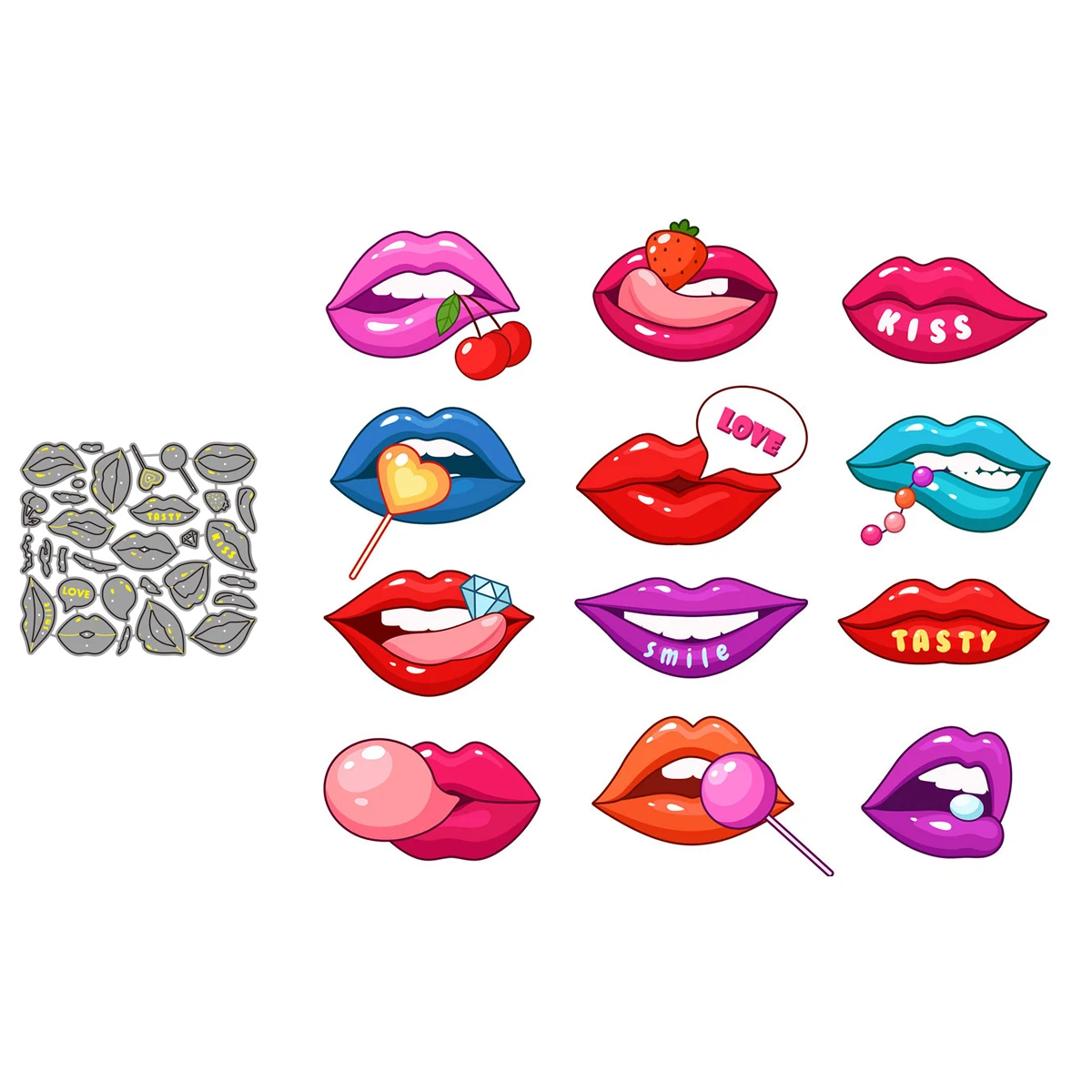

Fashionable Cartoon Girl Lip Set Metal Craft Dies Cutting for Diy Scrapbooking Paper Stencils New Embossing Dies 2021