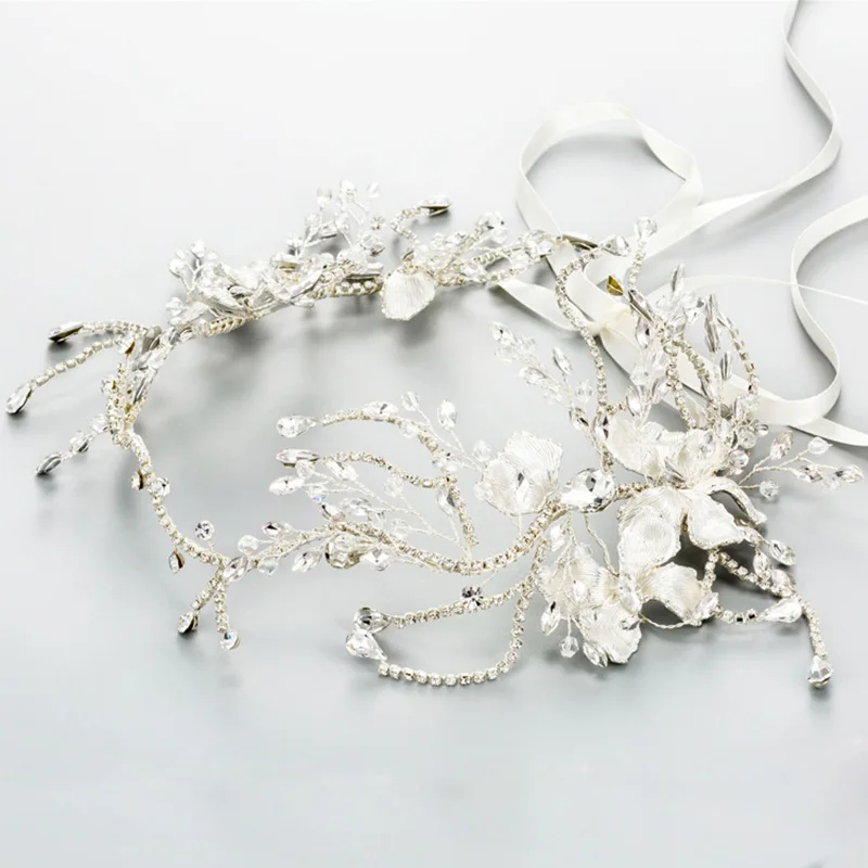 Женская повязка на голову ручной работы изящная свадебная тиара с кристаллами и