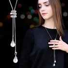 Длинное ожерелье-цепочка в виде змеи с искусственным жемчугом и кристаллами, винтажный аксессуар, массивное ожерелье