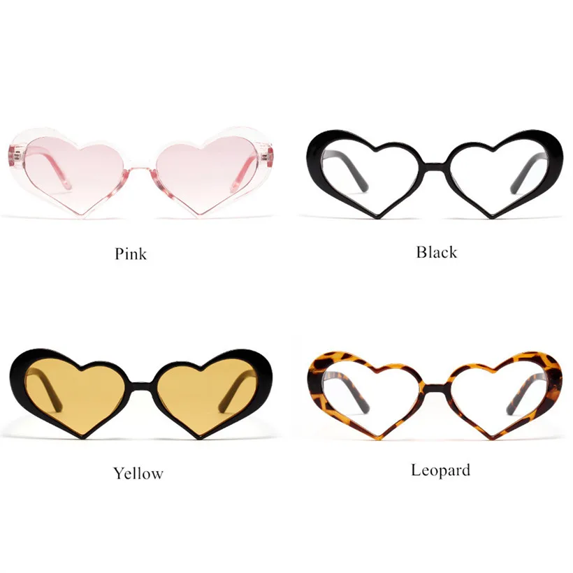 

Heart Sunglasses Women Vintage Clear Lens Brand Designer Girls Sun Glasses Shades Fashion Love Heart Shaped Glasses