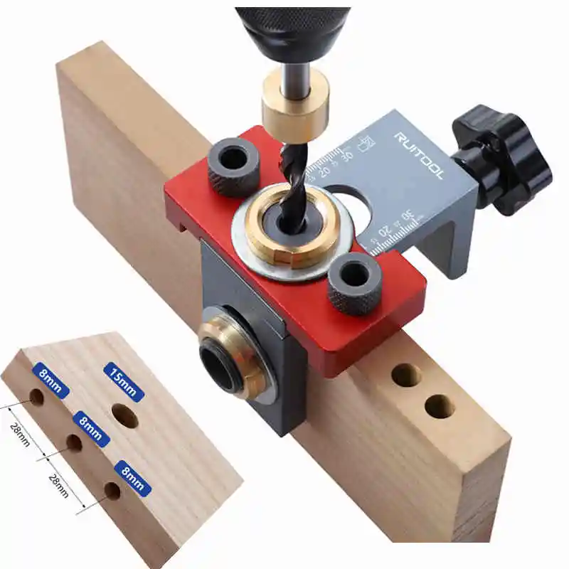 

3 In 1 Pocket Hole Jig Aluminum Alloy Dowel Drill Guide Locator For Wood Board Splicing Woodworking Tool Connecting Hole Puncher