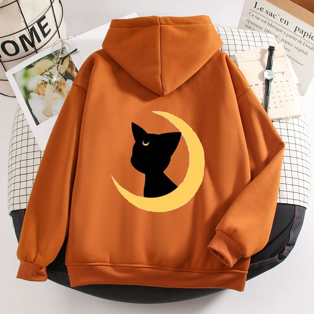 Cute Cat Streetwear Harajuku Oversize Sweatshirt Basic Hoodie Kpop Sweetshirt E Girl Clothes Aesthetic Punk Winter Women Hoodies