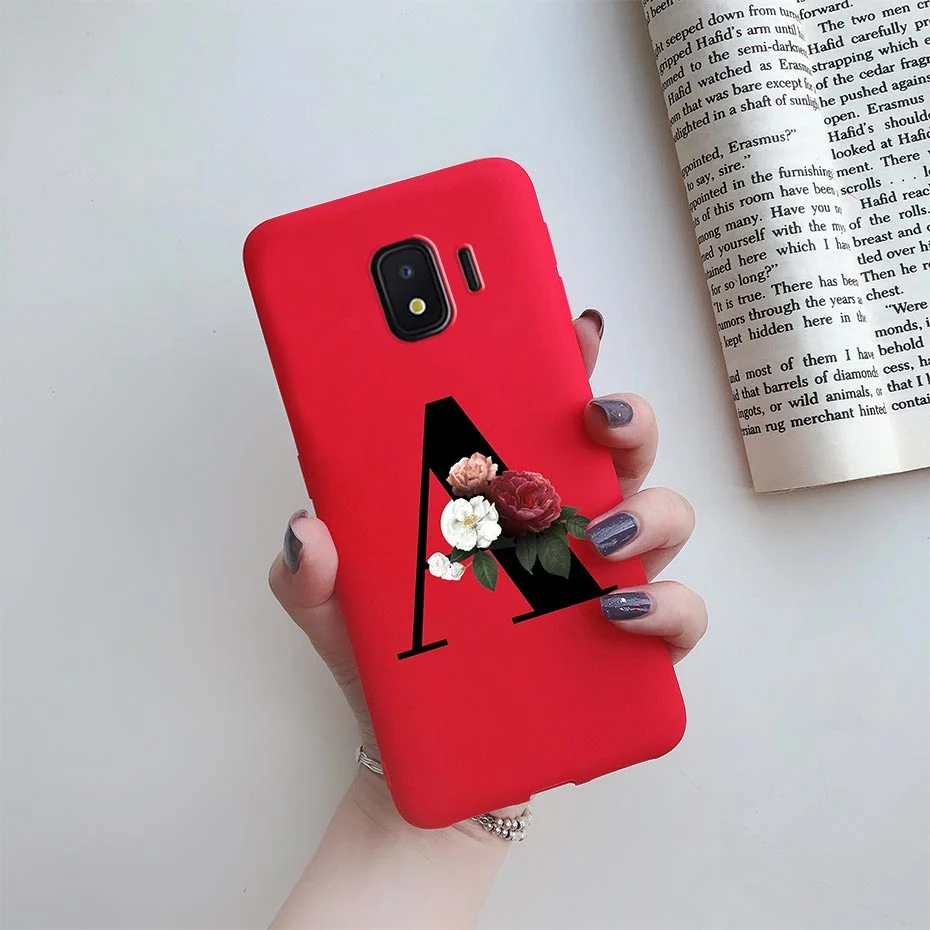 Чехол для телефона Samsung Galaxy J2 Core силиконовый мягкий чехол с буквами монограммами
