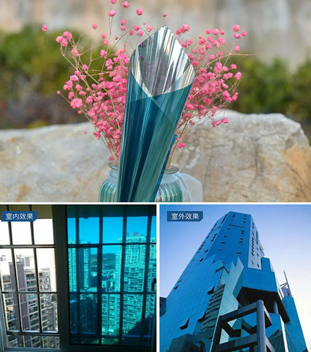 

7m One Way Mirror Window Self adhesive Film Silver Heat Insulation Glass Stickers UV Rejection Privacy Window Tint Home Decor