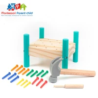 2021 baby wooden knock toy kids hand hammering nails box kids early learning educational toys montessor birthday gift