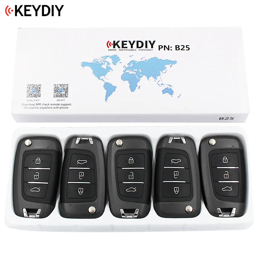 5 шт. KEYDIY 3 кнопки универсальный ключ дистанционного управления B Series B25 для KD X2 MINI
