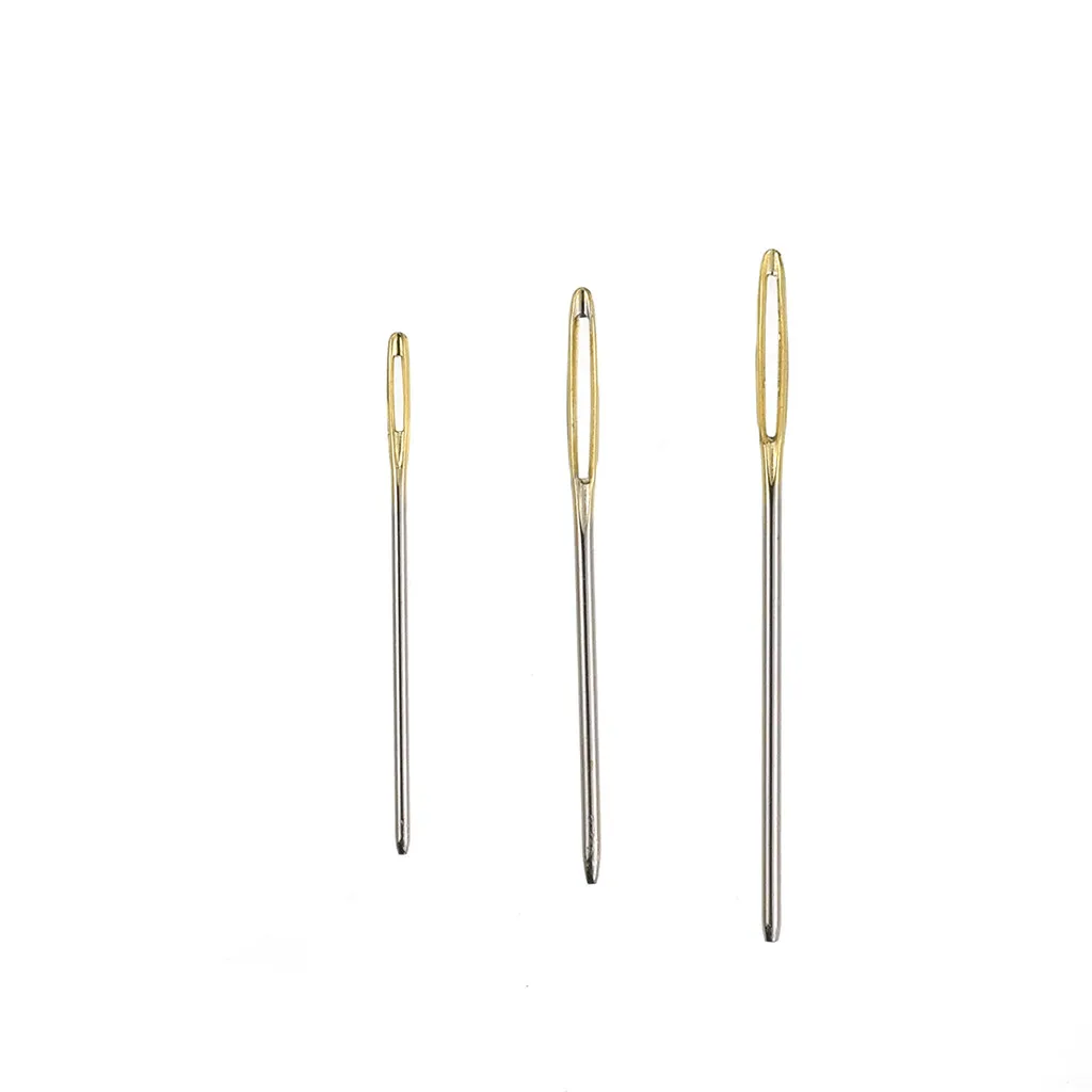 12 шт большого глаза тупые иглы из нержавеющей стали пряжа Швейные швейные