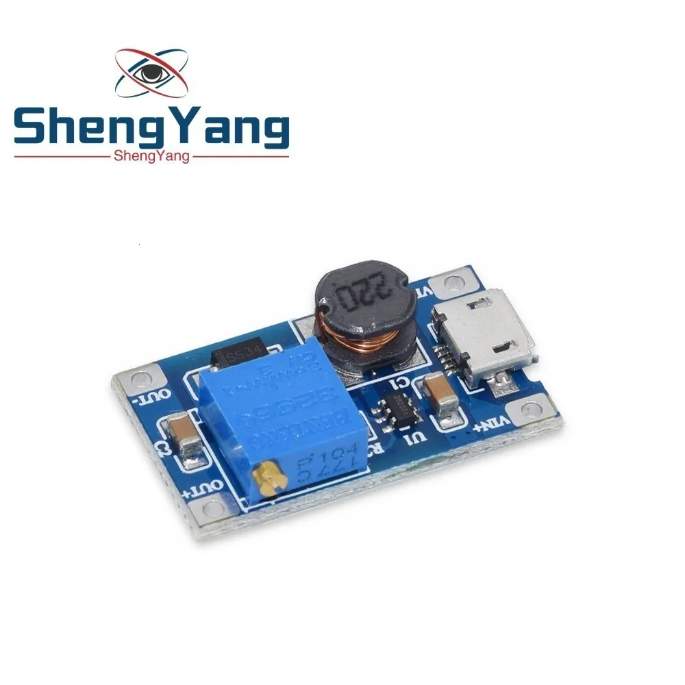 MT3608 2A Max DC-DC Повышающий Модуль питания усилитель мощности 3-5 в до 5 В/9 В/12 В/24 В