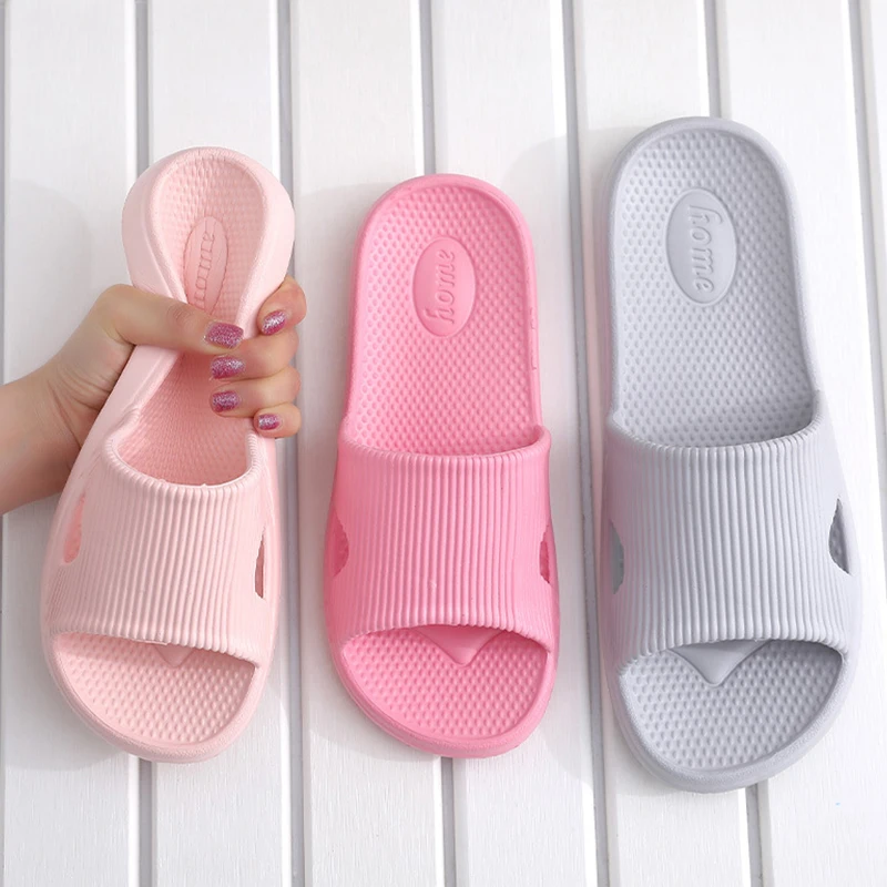 

Women's Slippers Stripe Flat Bathroom Slippers Summer Soft Indoor Home Slippers Female Fashion Shoes Footwear