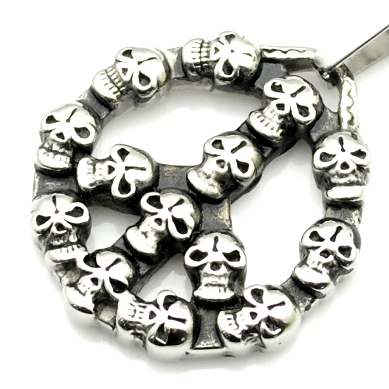 AMUMIU ожерелье с черепом для мужчин 316L нержавеющая сталь высокое качество рок Модные ювелирные изделия