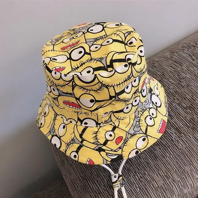 Милая Детская шляпа в стиле рыбака с миньонами весенне-осенняя тонкая дышащая