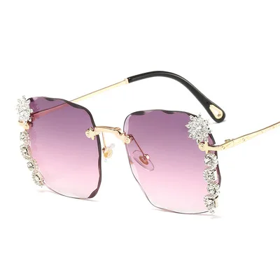 

New Wave Sunglasses For Ladies Trimming Gradient Sunglasses Fashion Upscale Unique Cool-Looking European And Ameircan 2021 Style