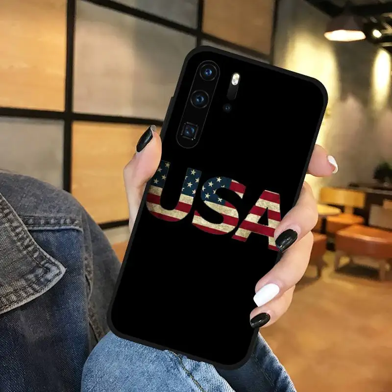 

American USA Flag Phone Cases Funda For Huawei P9 P10 P20 P30 Lite 2016 2017 2019 plus pro P smart