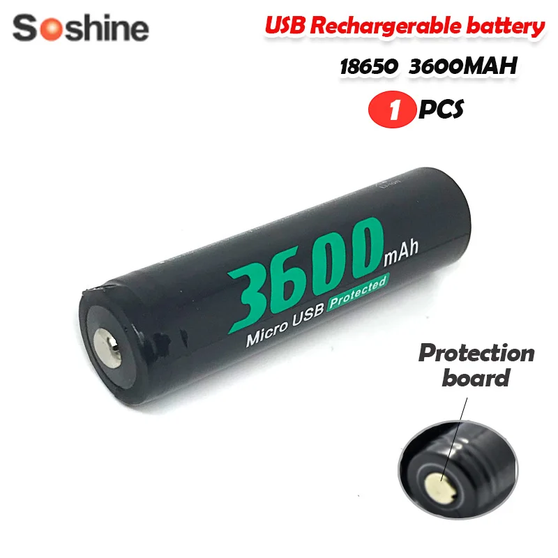 Литий ионный перезаряжаемый аккумулятор Soshine 3 7 в 3600 Вт ч мАч|Перезаряжаемые